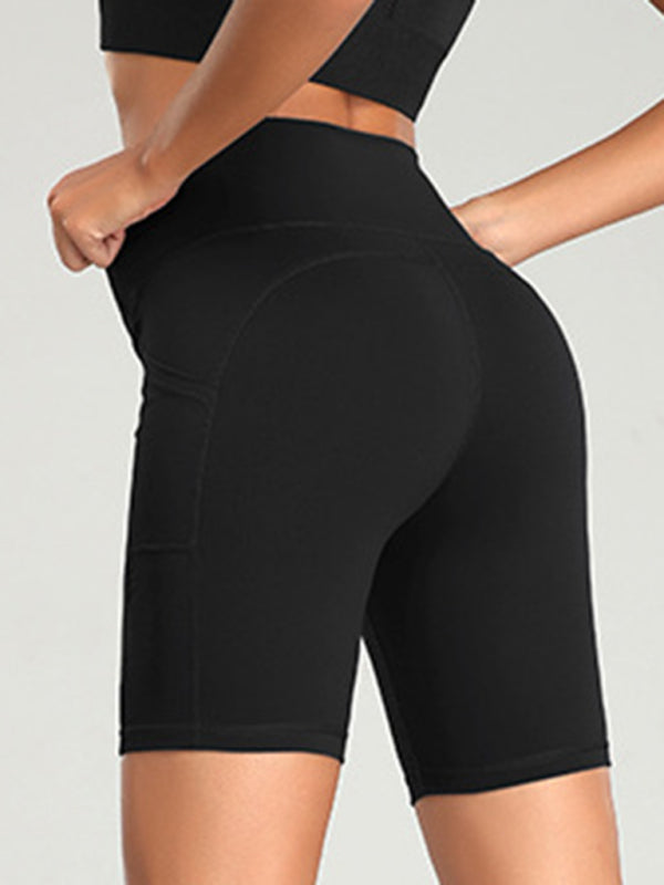 High Waist Hip Lifting Pocket Shorts