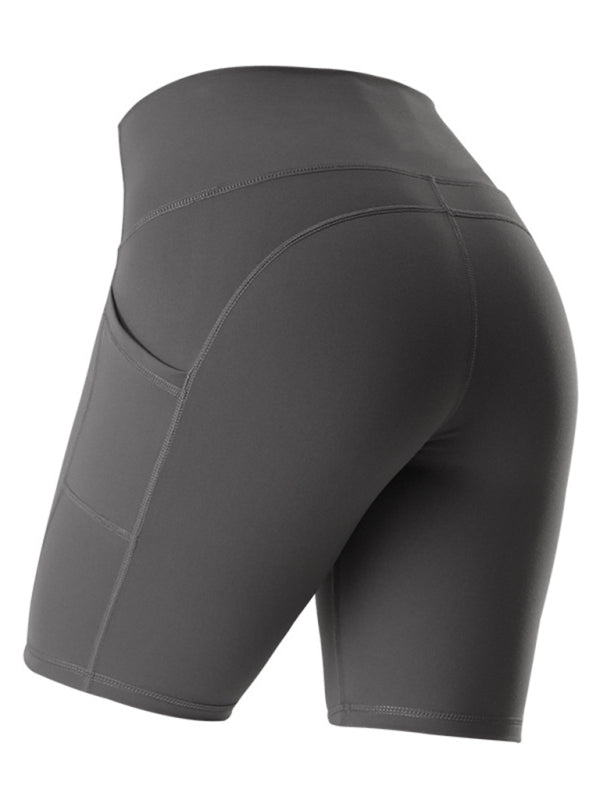 High Waist Hip Lifting Pocket Shorts