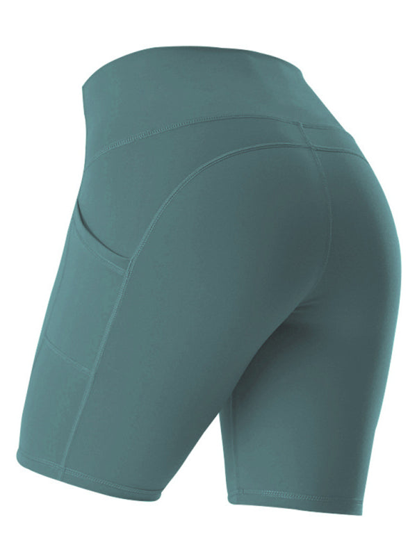 High Waist Hip Lifting Pocket Shorts