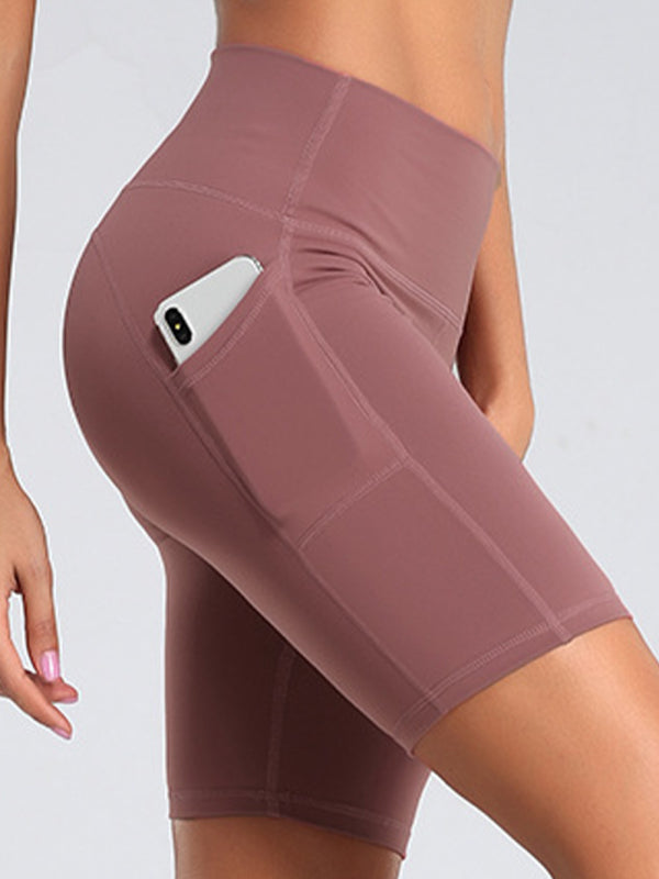 High Waist Hip Lifting Pocket Shorts