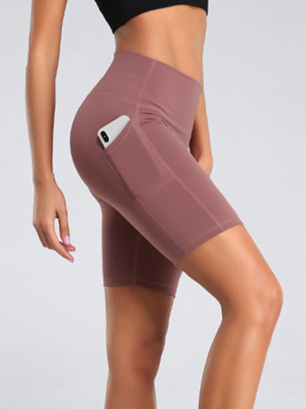 High Waist Hip Lifting Pocket Shorts