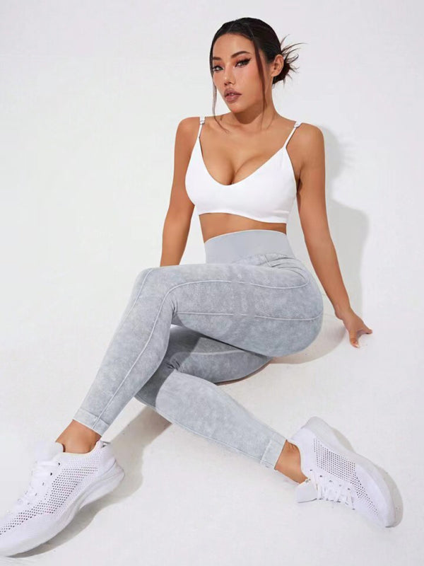 Frosted High Waist Peach Leggings