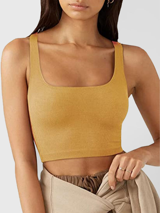 Solid Casual Thread Short Vest